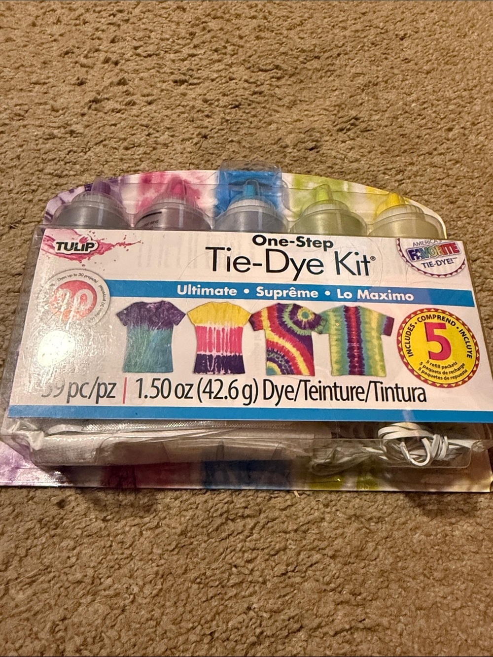 Tulip - One-Step Tie-Dye Kit - purple, green, blue, pink, yellow